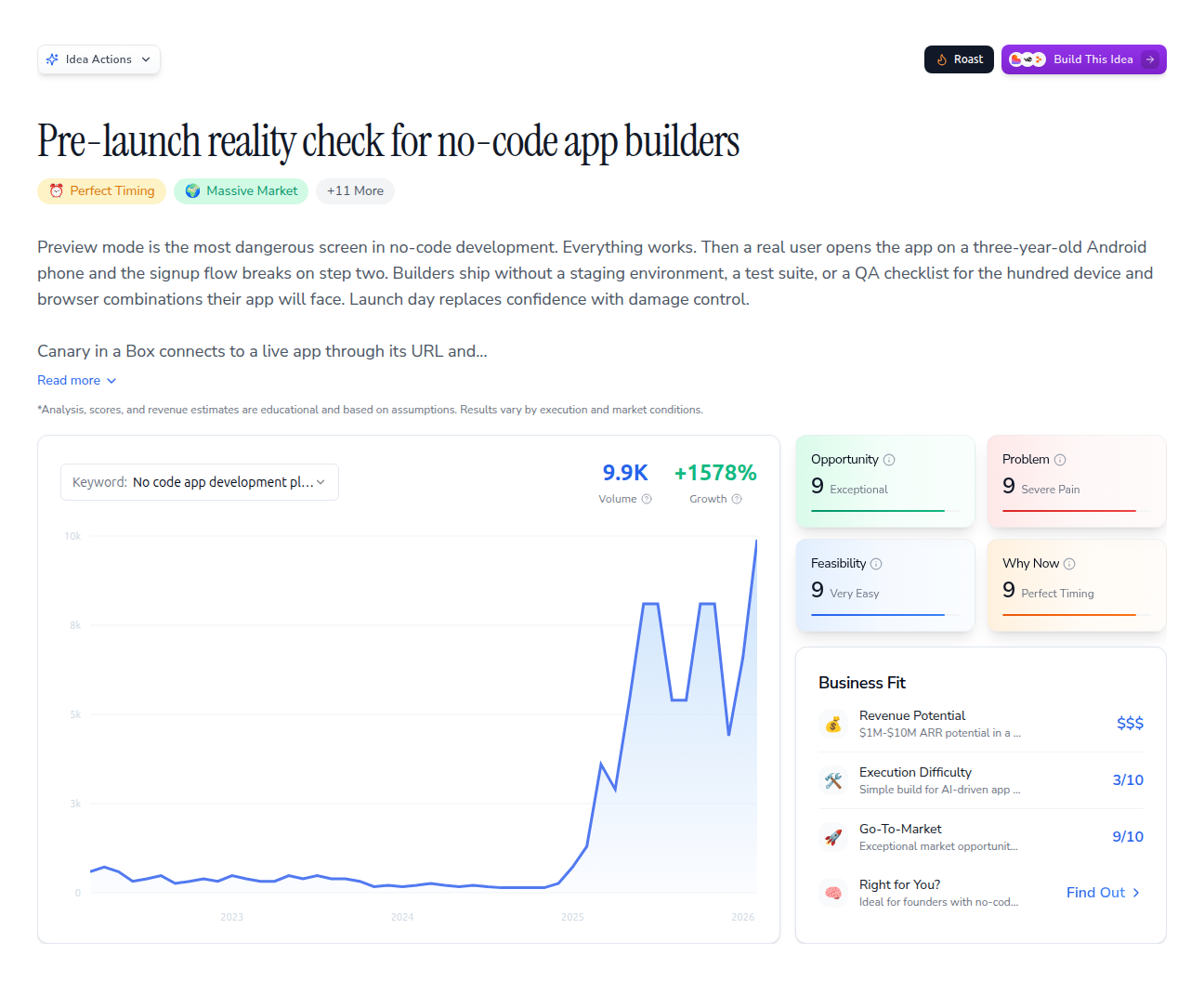 Pre-launch reality check for no-code app builders